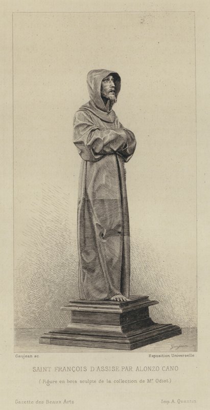 Wooden Figure of St Francis of Assisi by Alonzo Cano by Eugène Gaujean