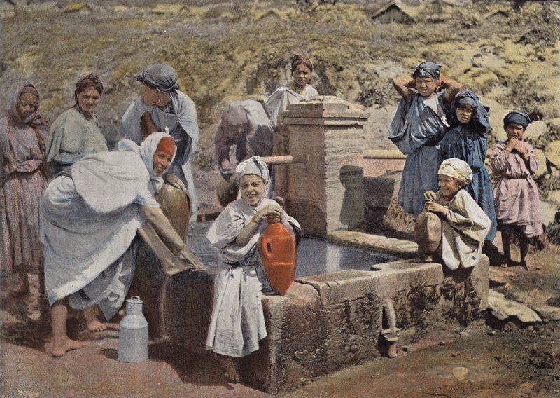 Kabyle Women at the Fountain by European Photographer