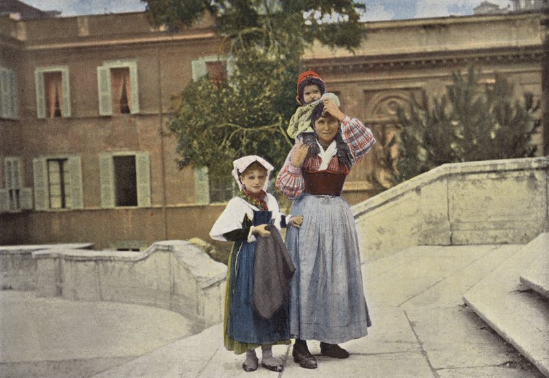 Rome, Family Going Up to the Trinità dei Monti by European Photographer