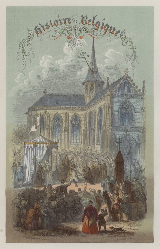 Archduchess Isabella, Sovereign of the Spanish Netherlands, winning a prize for crossbow shooting at the Ommegang, Brussels, 1615 by European School