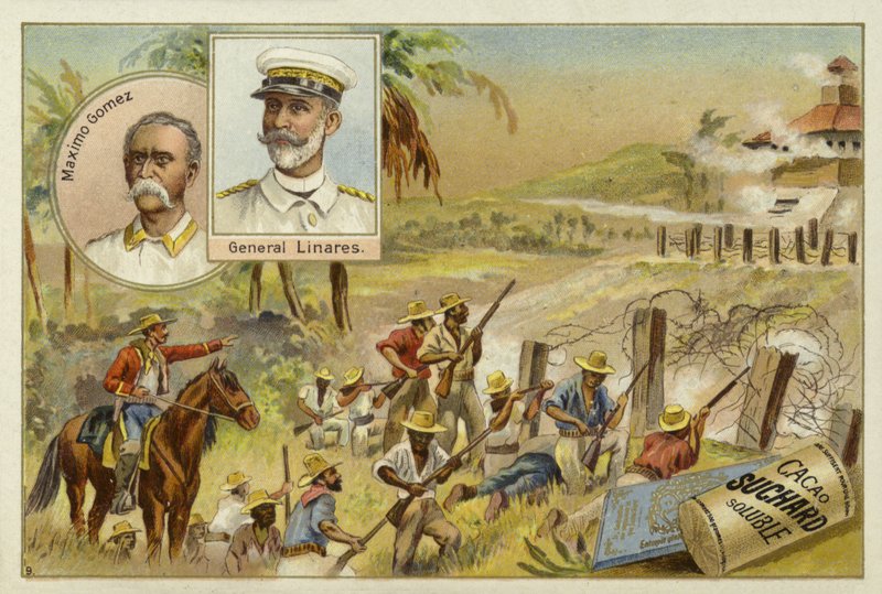 Maximo Gomez, Cuban military commander and Arsenio Linares, Spanish general, Cuban War of Independence, 1895-1898 by European School