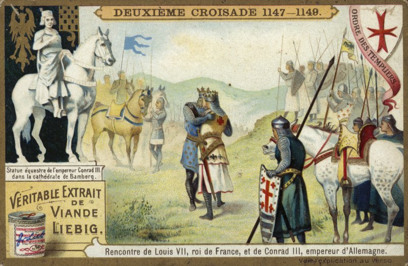 Meeting of Louis VII, King of France, and Conrad III, Emperor of Germany, Second Crusade, 1147-1149 by European School