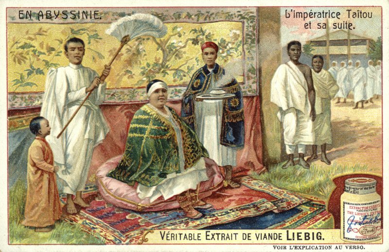 Taytu Betul, Empress Consort of Ethiopia, and her retinue by European School
