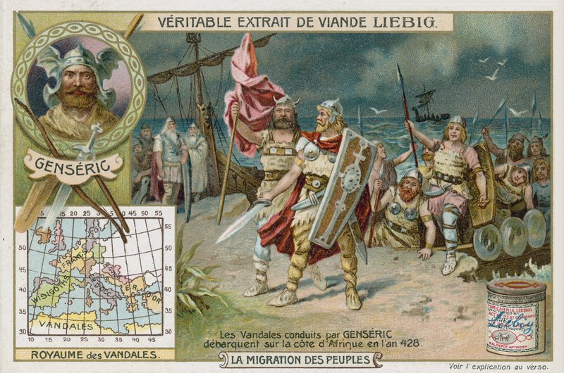 The Vandals led by Genseric land on the coast of Africa, 428 by European School