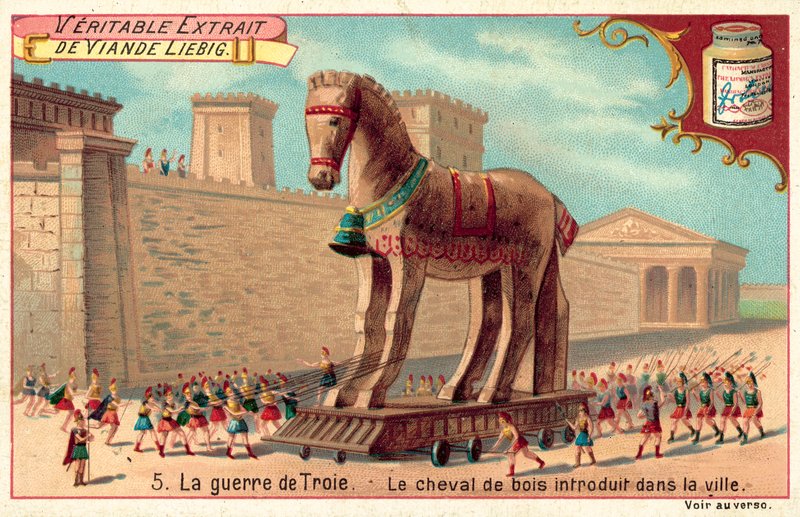 The Wooden Horse is Brought Inside the Walls of Troy by European School