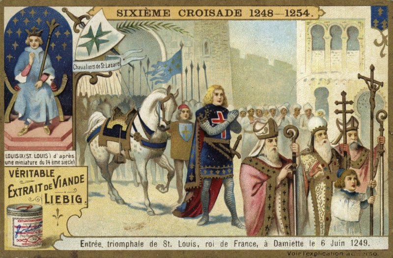 Triumphal entry of Louis IX into Damietta, Egypt, Seventh Crusade, 6 June 1249 by European School