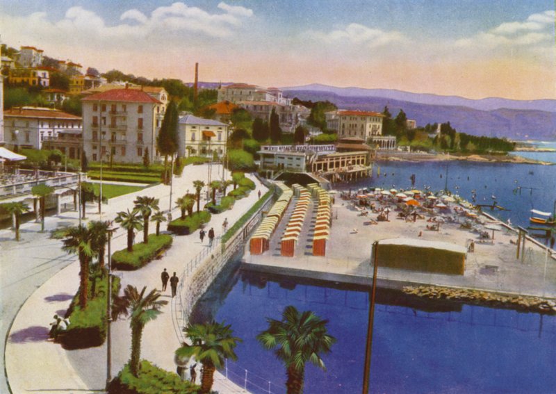 Abbazia, now Opatija in Croatia: Slatina e Spiaggia Savoia by European Photographer