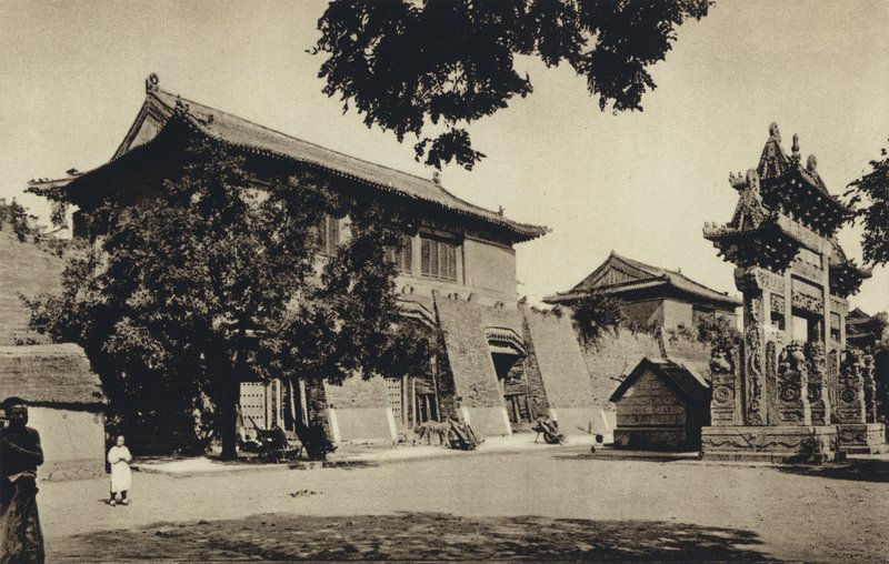 China, Temple-entrance near the sacred mountain Taischan, Shantung by European Photographer