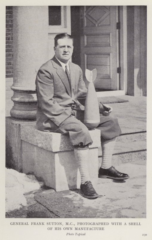 General Frank Sutton, MC, photographed with a shell of his own manufacture by European Photographer
