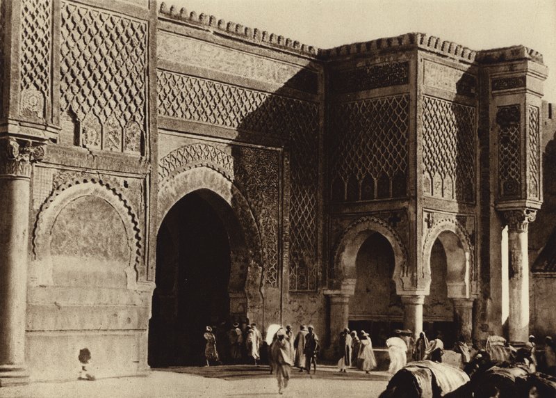 Meknes, Palace Gate, Bab Mansour by European Photographer