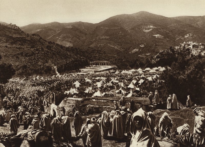 Moulay-Idris, Pilgrims Camp by European Photographer