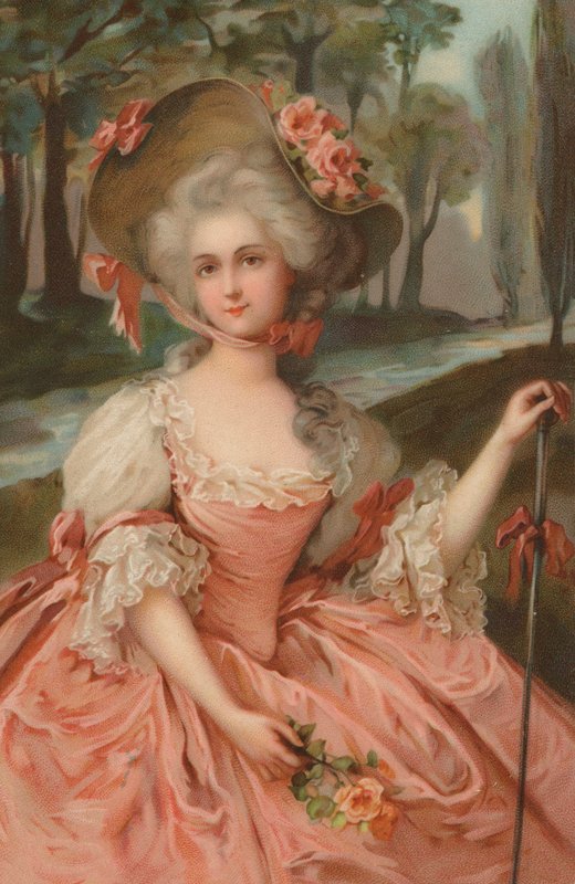 18th Century Woman Wearing a Pink Gown by European School