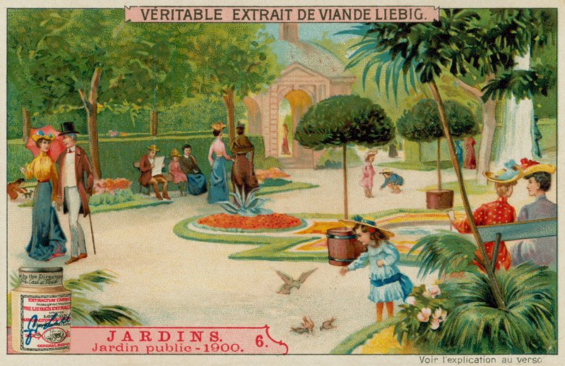 A Public Garden of 1900s by European School