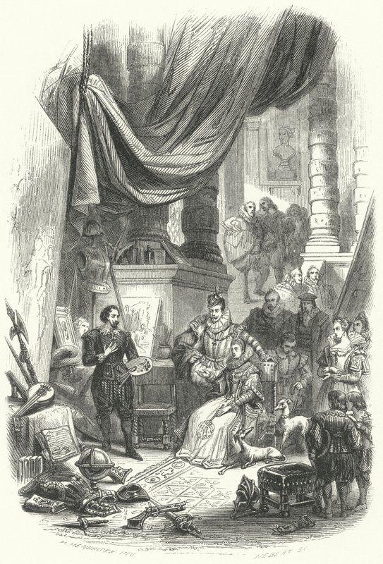 Albert and Isabella of Austria visiting the studio of Peter Paul Rubens by European School
