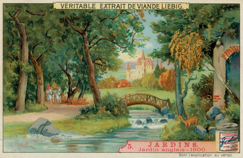 An English Garden of 1800s by European School