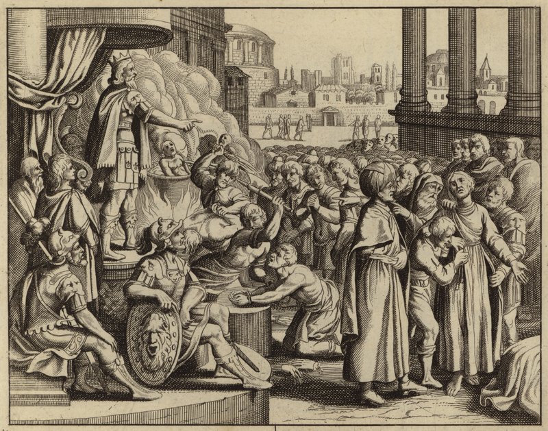 Antiochus and the martyrdom of the woman with seven sons by European School