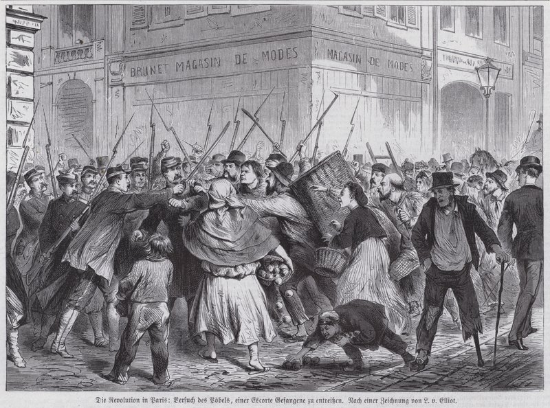 Attempt by a Mob to Free a Prisoner Being Escorted under Guard, Paris Commune by European School