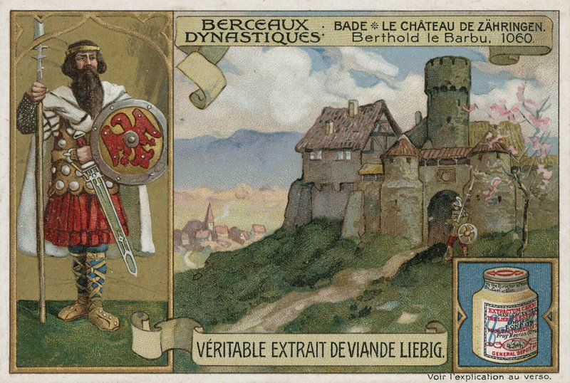 Baden; Zaehringen Castle and Berthold II, Duke of Carinthia, 1060 by European School