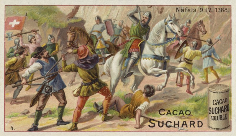 Battle of Naefels, Switzerland, 9 April 1388 by European School