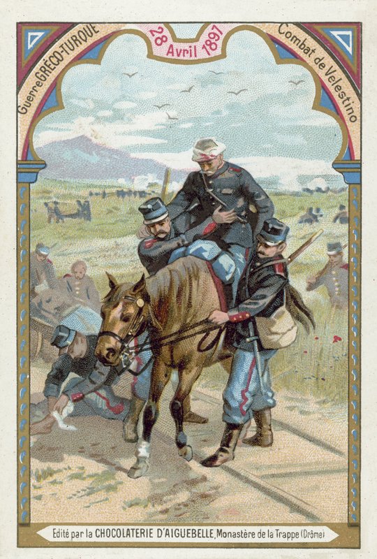 Battle of Velestino, Greco-Turkish War, 28 April 1897 by European School