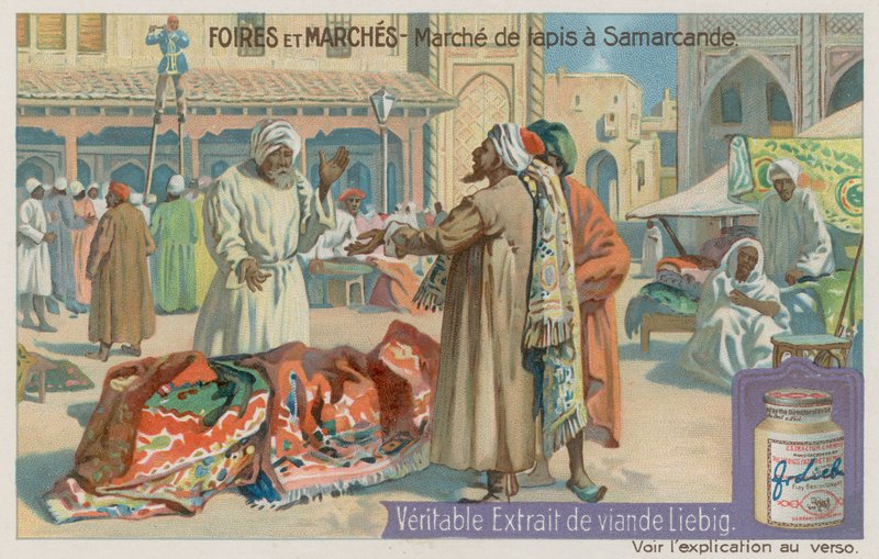 Carpet Market in Samarkand by European School