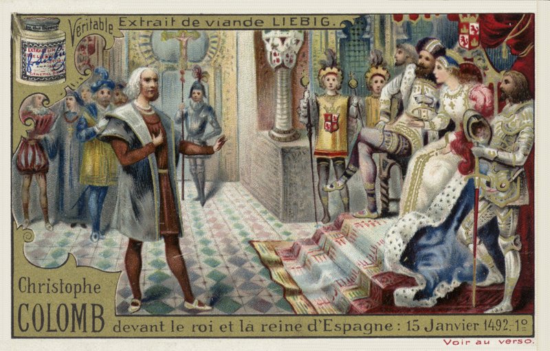 Christopher Columbus Before the King and Queen of Spain, 15 January 1492 by European School