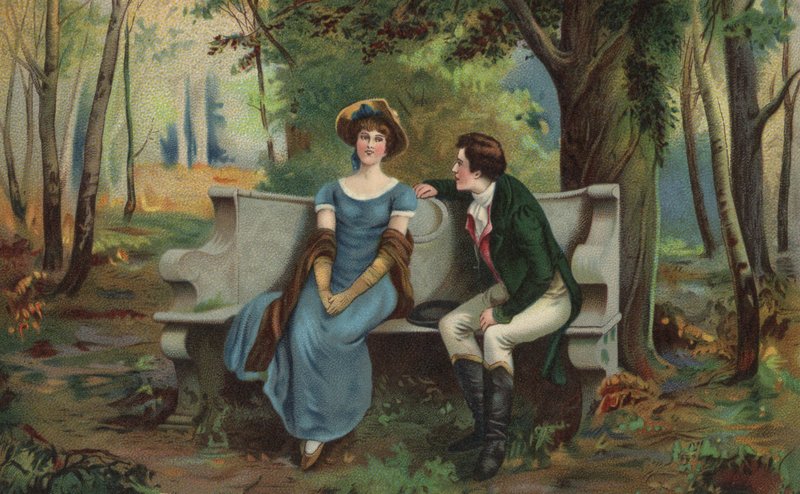 Couple on a Bench by European School