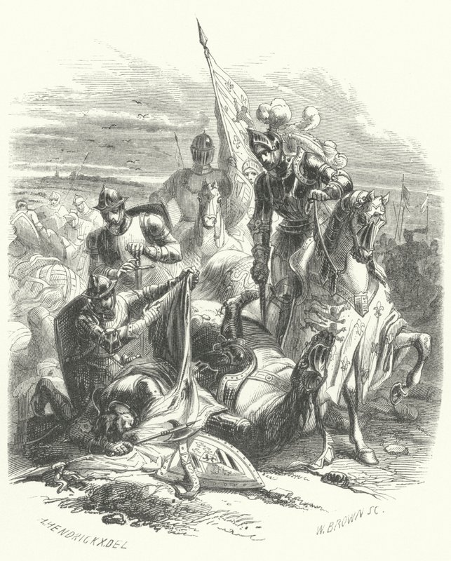 Death of Anthony of Burgundy, Duke of Brabant, at the Battle of Agincourt by European School