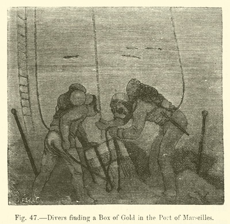 Divers Finding a Box of Gold in the Port of Marseilles by European School
