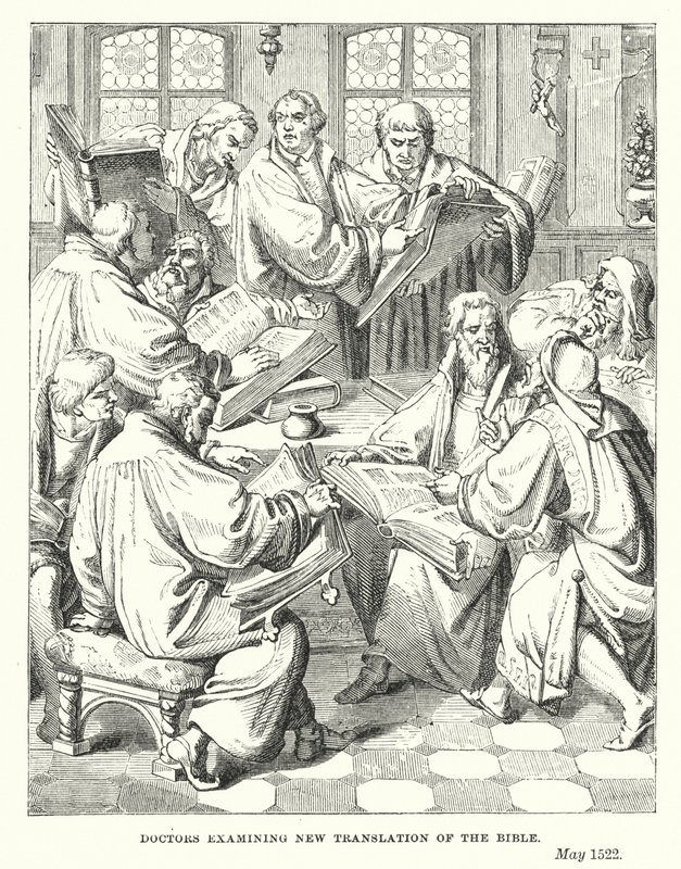 Doctors examining new translation of the Bible by European School