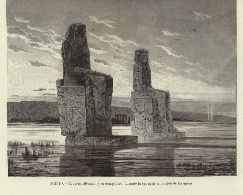 Egypt - The Colossi of Memnon by European School