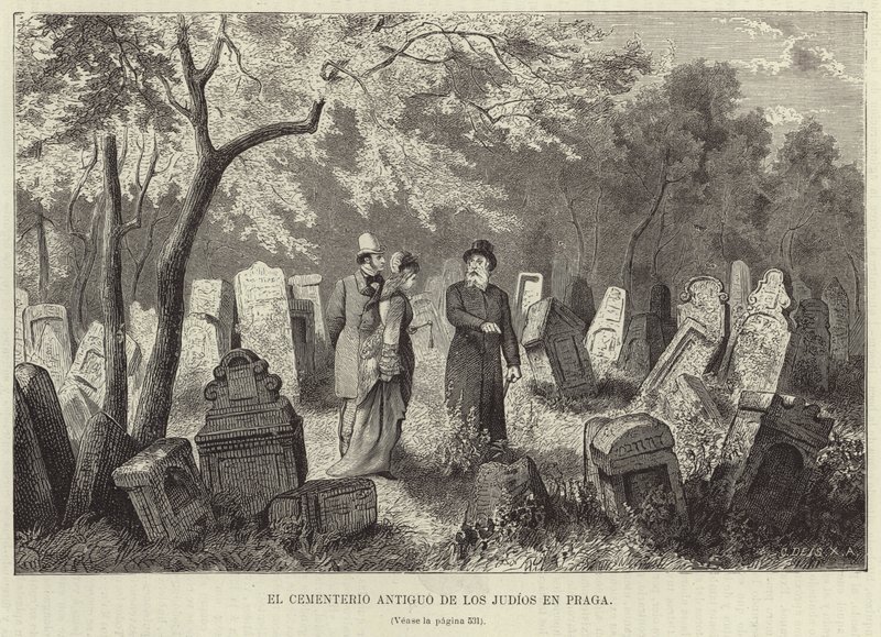 The Old Jewish Cemetery in Prague by European School