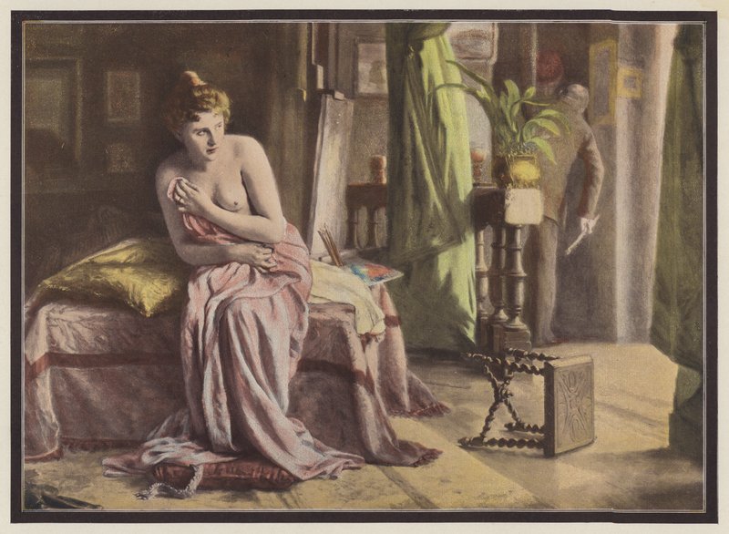 Emotion, woman sitting on a bed by European School
