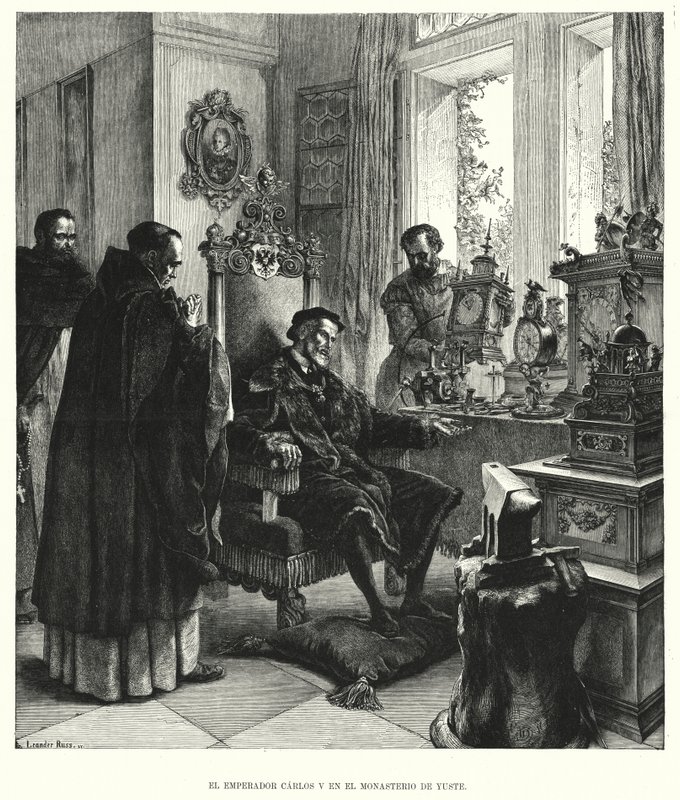 Emperor Charles V in Retirement at the Monastery of Yuste, Spain, After His Abdication by European School