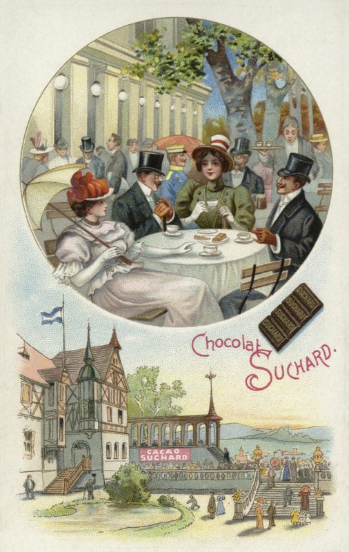 Enjoying Suchard chocolate outdoors by European School