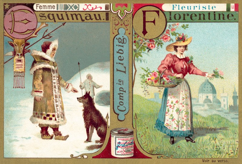 Eskimo woman and Florentine florist by European School
