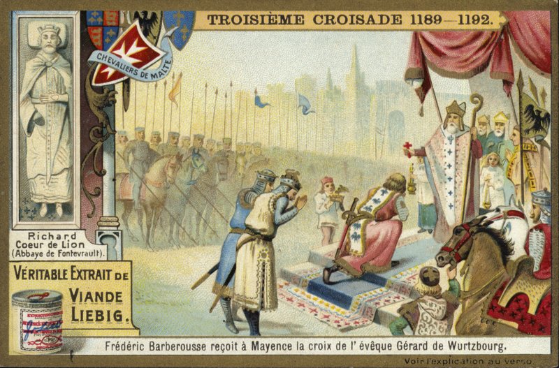 Frederick Barbarossa takes the Cross from the Bishop of Wurzburg, Mainz, Germany, Third Crusade, 1188 by European School