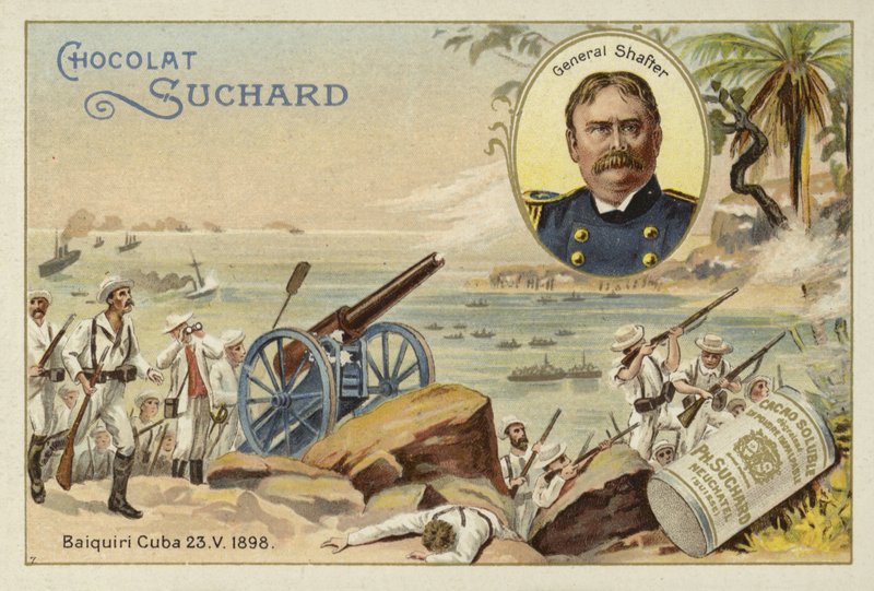 General William Shafter and American troops landing at Daiquiri, Cuba, Spanish-American War, 23 May 1898 by European School