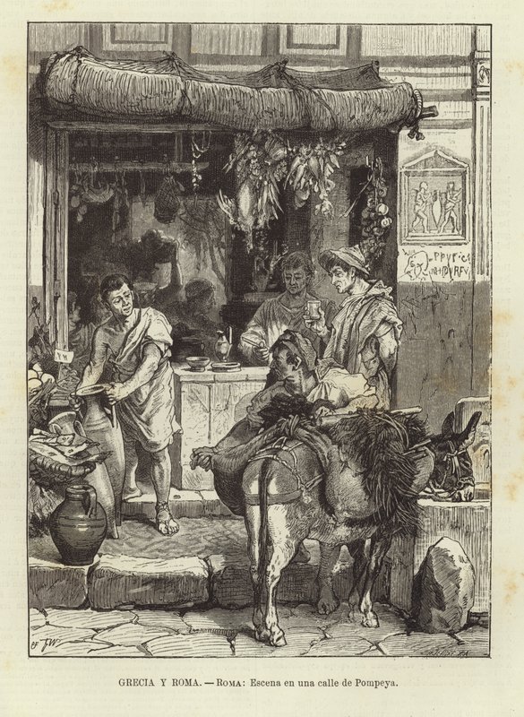 Street Scene in Pompeii by European School