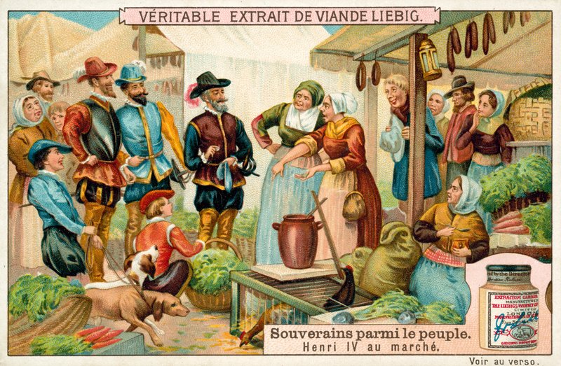 Henry IV of France at a market by European School