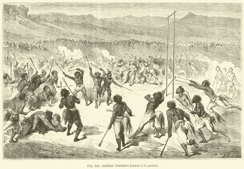 Choctaw Indians Playing Ball by European School