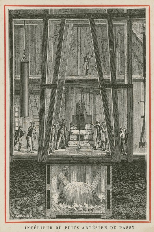 Interior of the artesian wells of Passy, Paris by European School