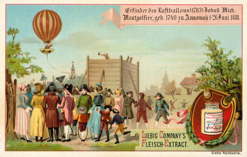 Invention of the hot air balloon by the Montgolfier Brothers, France by European School