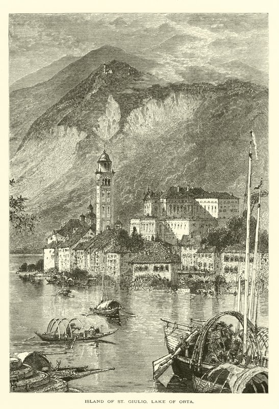Island of St Giulio, Lake of Orta by European School