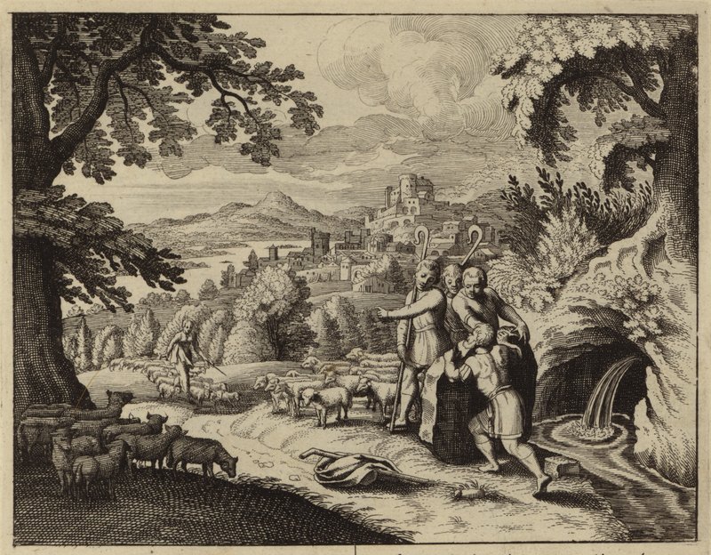 Jacob Rolling the Stone from the Mouth of the Well to Water the Sheep of Laban by European School