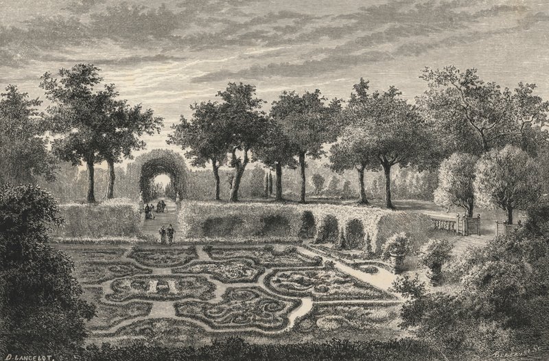 Embroidered Gardens of the Tuileries Under Henry IV (engraving) by European School