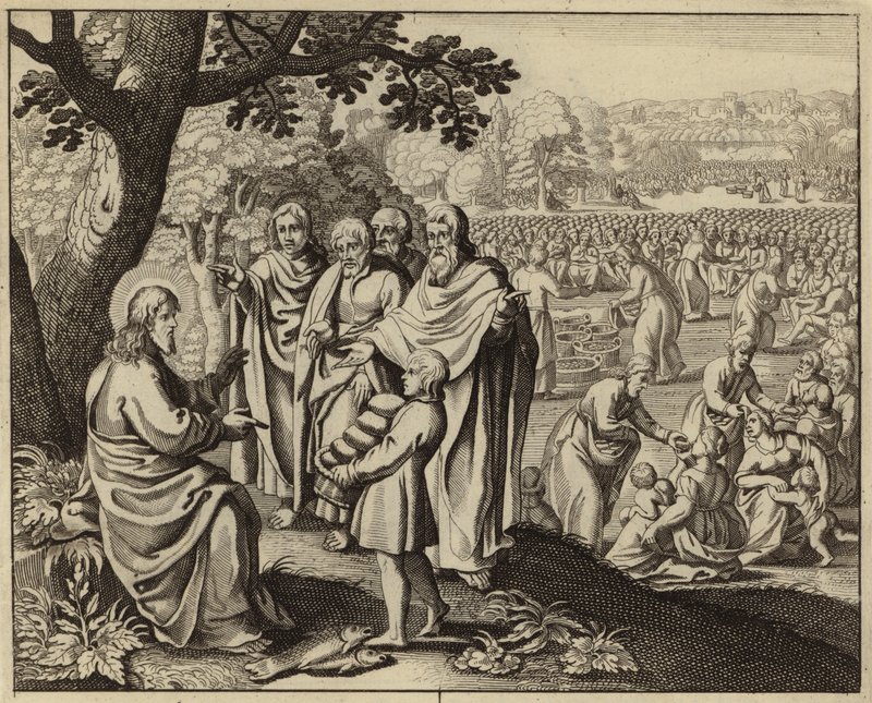 Jesus Christ Feeding the Five Thousand by European School