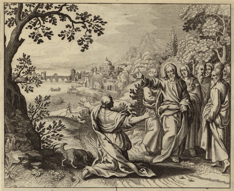 Jesus Christ healing the daughter of a woman of Canaan by European School
