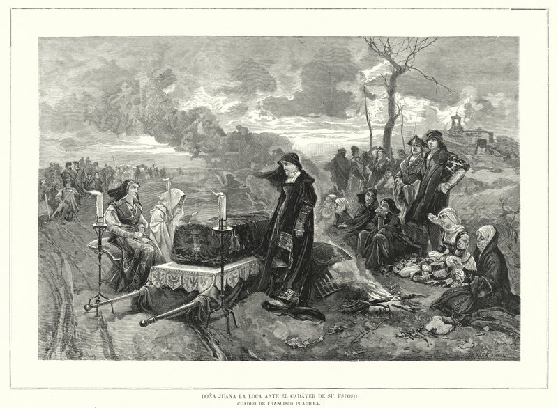 Joanna of Castile before the coffin of her husband, Philip the Fair, Duke of Burgundy by European School