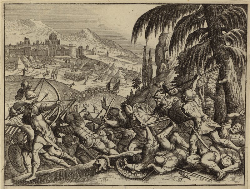 Jonathan and his armour bearer defeating the Philistines by European School